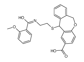 11-[2-[(2-methoxybenzoyl)amino]ethylsulfanyl]-6,11-dihydrobenzo[c][1]benzoxepine-2-carboxylic acid结构式
