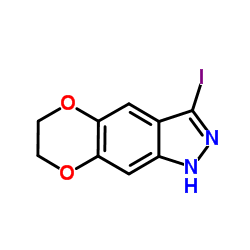 3-Iodo-6,7-dihydro-1H-[1,4]dioxino[2,3-f]indazole structure