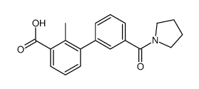 2-methyl-3-[3-(pyrrolidine-1-carbonyl)phenyl]benzoic acid结构式