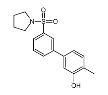 2-methyl-5-(3-pyrrolidin-1-ylsulfonylphenyl)phenol Structure