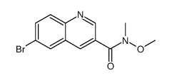 6-bromo-N-methoxy-N-methylquinoline-3-carboxamide结构式