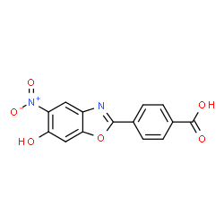 BENZOIC ACID, 4-(6-HYDROXY-5-NITRO-2-BENZOXAZOLYL)- Structure