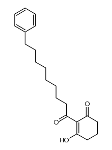 3-hydroxy-2-(9-phenylnonanoyl)cyclohex-2-enone结构式