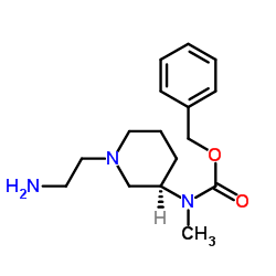 Benzyl [(3R)-1-(2-aminoethyl)-3-piperidinyl]methylcarbamate Structure
