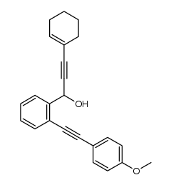 3-(cyclohex-1-en-1-yl)-1-(2-((4-methoxyphenyl)ethynyl)phenyl)prop-2-yn-1-ol结构式