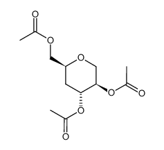 (3S,4R,6S)-3,4-Diacetoxy-6-acetoxymethyltetrahydropyran结构式