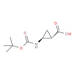 (1S,2S)-2-((tert-Butoxycarbonyl)amino)cyclopropanecarboxylic acid Structure