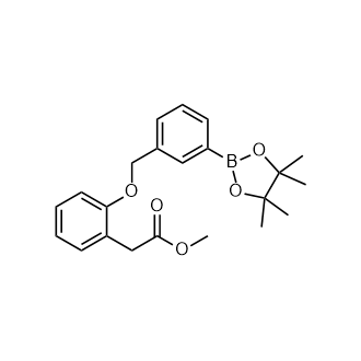 Methyl 2-(2-((3-(4,4,5,5-tetramethyl-1,3,2-dioxaborolan-2-yl)benzyl)oxy)phenyl)acetate Structure