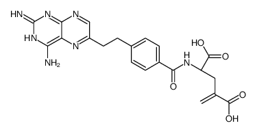 N-{4-[2-(2,4-Diamino-6-pteridinyl)ethyl]benzoyl}-4-methylene-L-gl utamic acid结构式