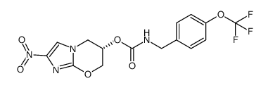 (6S)-2-nitro-6,7-dihydro-5H-imidazo[2,1-b][1,3]oxazin-6-yl [4-(trifluoromethoxy)benzyl]carbamate结构式