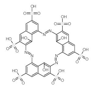 1,23:7,9:15,17-Triethenotribenzo[c,i,o][1,2,7,8,13,14] hexaazacyclooctadecine-3,11,19,25,28,30-hexasulfonic acid, 8,16, 24-trihydroxy-结构式