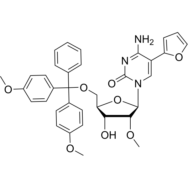 5-(Furan-2-yl)-2’-O-methyl-5’-O-DMTr-cytidine结构式