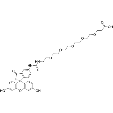 Fluorescein-PEG5-acid结构式