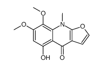 5-hydroxy-7,8-dimethoxy-9-methyl-9H-furo[2,3-b]quinolin-4-one Structure