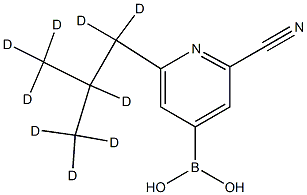2-Cyano-6-(iso-butyl-d9)-pyridine-4-boronic acid结构式