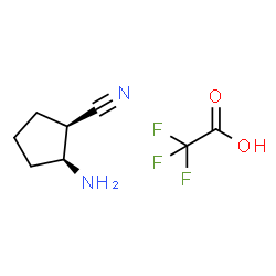 cis-(1R,2S)-2-aminocyclopentanecarbonitrile;2,2,2-trifluoroacetic acid Structure