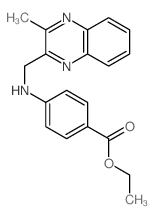 Benzoicacid, 4-[[(3-methyl-2-quinoxalinyl)methyl]amino]-, ethyl ester Structure