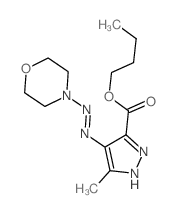 1H-Pyrazole-3-carboxylicacid, 5-methyl-4-[2-(4-morpholinyl)diazenyl]-, butyl ester Structure