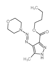 1H-Pyrazole-3-carboxylicacid, 5-methyl-4-[2-(4-morpholinyl)diazenyl]-, butyl ester结构式