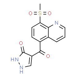 3H-Pyrazol-3-one,1,2-dihydro-4-[[8-(methylsulfonyl)-5-quinolinyl]carbonyl]- Structure
