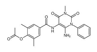 Benzamide,4-(acetyloxy)-N-(6-amino-1,2,3,4-tetrahydro-3-methyl-2,4-dioxo-1-phenyl-5-pyrimidinyl)-3,5-dimethyl-结构式