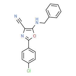 5-(benzylamino)-2-(4-chlorophenyl)-1,3-oxazole-4-carbonitrile Structure