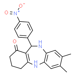 7,8-Dimethyl-11-(4-nitrophenyl)-2,3,4,5,10,11-hexahydro-1H-dibenzo[b,e][1,4]diazepin-1-one picture