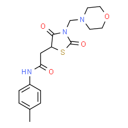 N-(4-Methylphenyl)-2-[3-(4-morpholinylmethyl)-2,4-dioxo-1,3-thiazolidin-5-yl]acetamide结构式