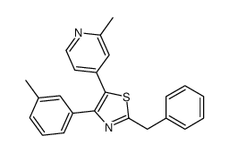 2-benzyl-4-(3-methylphenyl)-5-(2-methylpyridin-4-yl)-1,3-thiazole结构式