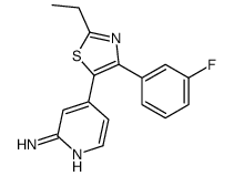 4-[2-ethyl-4-(3-fluorophenyl)-1,3-thiazol-5-yl]pyridin-2-amine结构式
