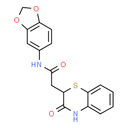 N-(benzo[d][1,3]dioxol-5-yl)-2-(3-oxo-3,4-dihydro-2H-benzo[b][1,4]thiazin-2-yl)acetamide结构式