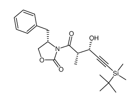 (S)-9-benzyl-3-[(2S,3S)-5-(tert-butyldimethylsilyl)-3-hydroxy-2-methylpent-4-ynoyl]oxazolidin-2-one Structure