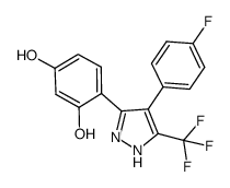 3-(2,4-dihydroxyphenyl)-4-(4-fluorophenyl)-5-trifluoromethyl-1H-pyrazole结构式