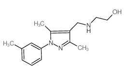 2-({[3,5-Dimethyl-1-(3-methylphenyl)-1H-pyrazol-4-yl]methyl}amino)ethanol结构式
