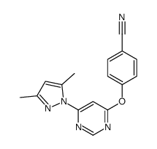 4-{[6-(3,5-Dimethyl-1H-pyrazol-1-yl)-4-pyrimidinyl]oxy}benzonitri le结构式