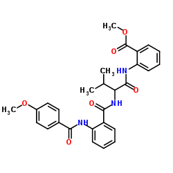 Methyl 2-[(N-{2-[(4-methoxybenzoyl)amino]benzoyl}valyl)amino]benzoate结构式