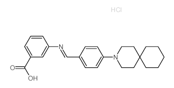 3-[[4-(3-azaspiro[5.5]undec-3-yl)phenyl]methylideneamino]benzoic acid structure