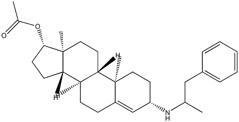 3β-[(1-Methyl-2-phenylethyl)amino]androst-4-en-17β-ol acetate结构式