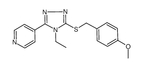 4-(4-ethyl-5-((4-methoxybenzyl)thio)-4H-1,2,4-triazol-3-yl)pyridine结构式