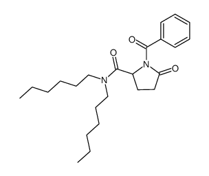 ()-1-benzoyl-N,N-dihexyl-5-oxopyrrolidine-2-carboxamide结构式