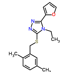 3-[(2,5-Dimethylbenzyl)sulfanyl]-4-ethyl-5-(2-furyl)-4H-1,2,4-triazole Structure