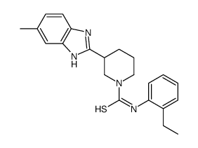 1-Piperidinecarbothioamide,N-(2-ethylphenyl)-3-(5-methyl-1H-benzimidazol-2-yl)-(9CI) structure