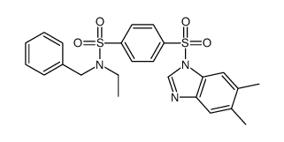 Benzenesulfonamide, 4-[(5,6-dimethyl-1H-benzimidazol-1-yl)sulfonyl]-N-ethyl-N-(phenylmethyl)- (9CI)结构式