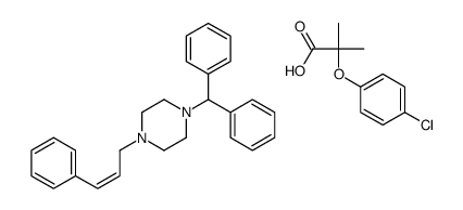 1-benzhydryl-4-[(E)-3-phenylprop-2-enyl]piperazine,2-(4-chlorophenoxy)-2-methylpropanoic acid Structure