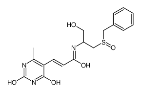 (E)-N-(1-benzylsulfinyl-3-hydroxypropan-2-yl)-3-(6-methyl-2,4-dioxo-1H-pyrimidin-5-yl)prop-2-enamide结构式