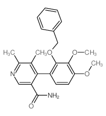 4-(3,4-dimethoxy-2-phenylmethoxy-phenyl)-5,6-dimethyl-pyridine-3-carboxamide结构式