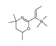 4,4,6-trimethyl-2-((Z)-1-trimethylsilanyl-propenyl)-5,6-dihydro-4H-[1,3]oxazine Structure