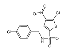 5-chloro-N-[(4-chlorophenyl)methyl]-4-nitrothiophene-2-sulfonamide结构式