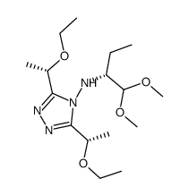 N-[(2R)-1,1-dimethoxybutan-2-yl]-3,5--bis[(1S)-1-ethoxyethyl]-4H-1,2,4-triazol-4-amine结构式