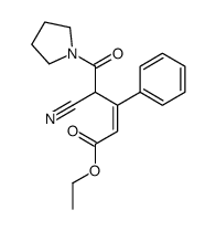 ethyl 4-cyano-5-oxo-3-phenyl-5-pyrrolidin-1-ylpent-2-enoate Structure